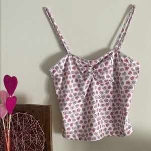 Altar'd State Pink and White Heart Camisole